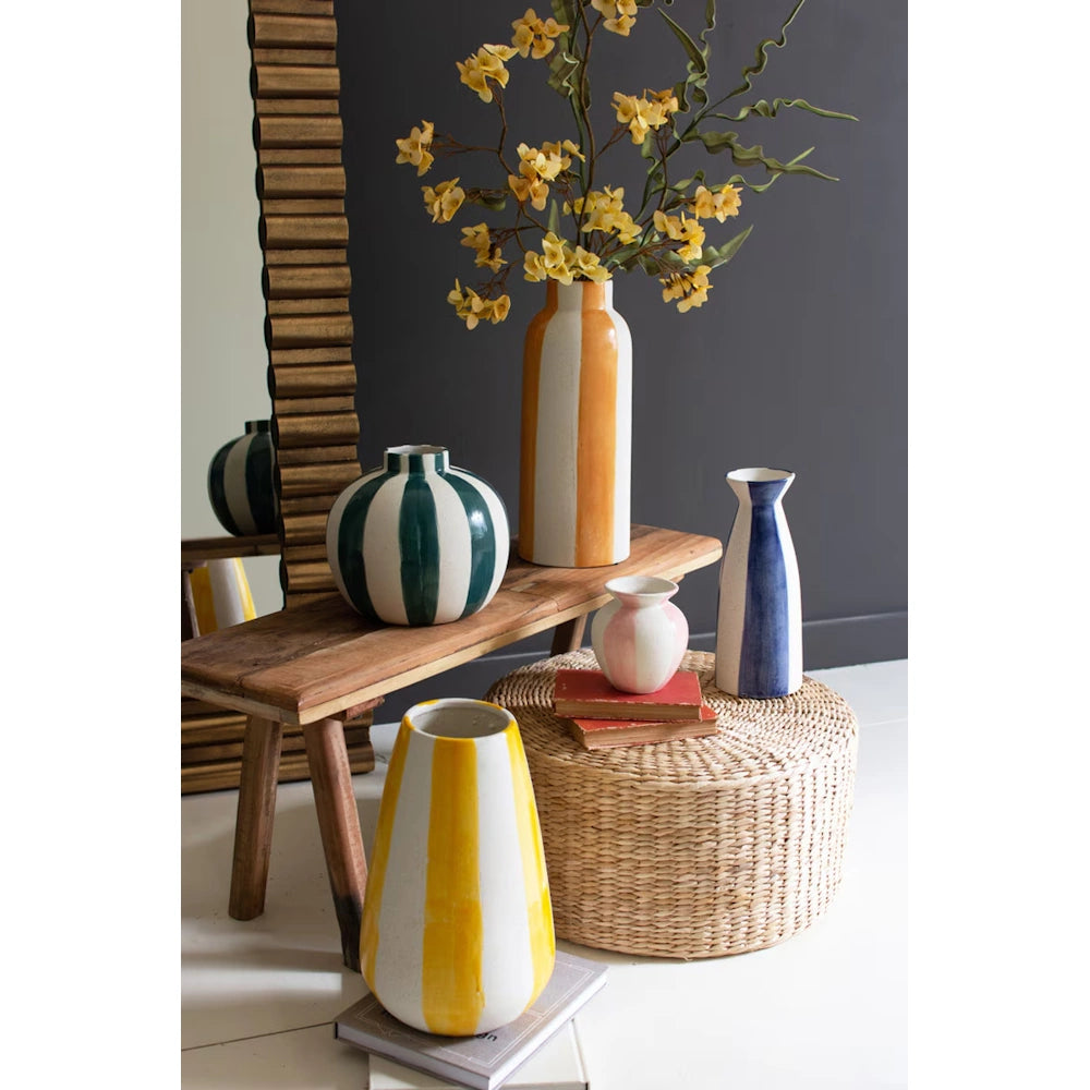 Ceramic Colored Striped Vase