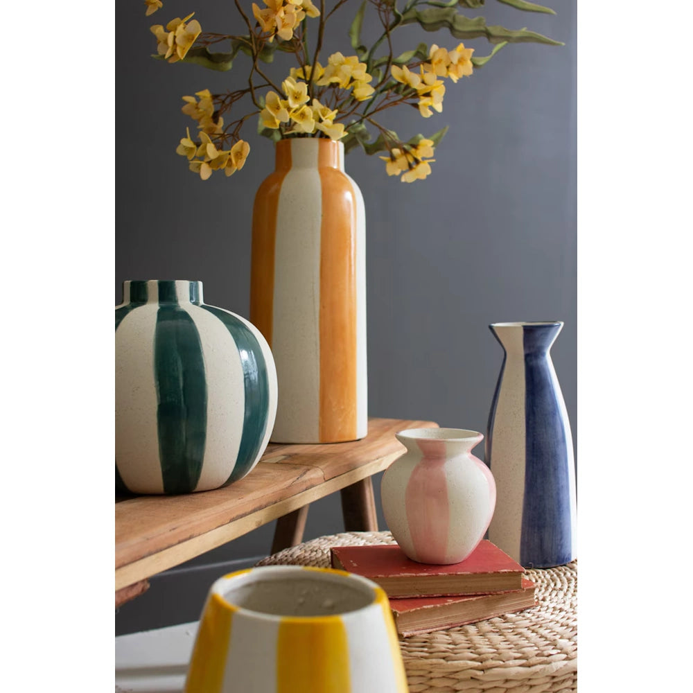Ceramic Colored Striped Vase — alternate view 3