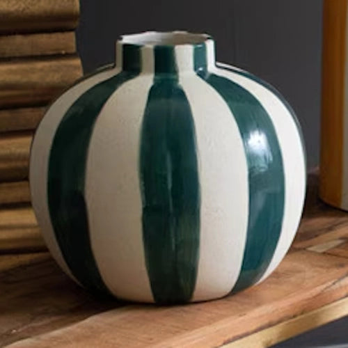 Ceramic Colored Striped Vase — alternate view 9