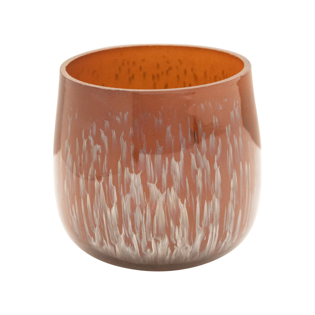 Glass Tea Light Holder, Distressed Copper — alternate view 2