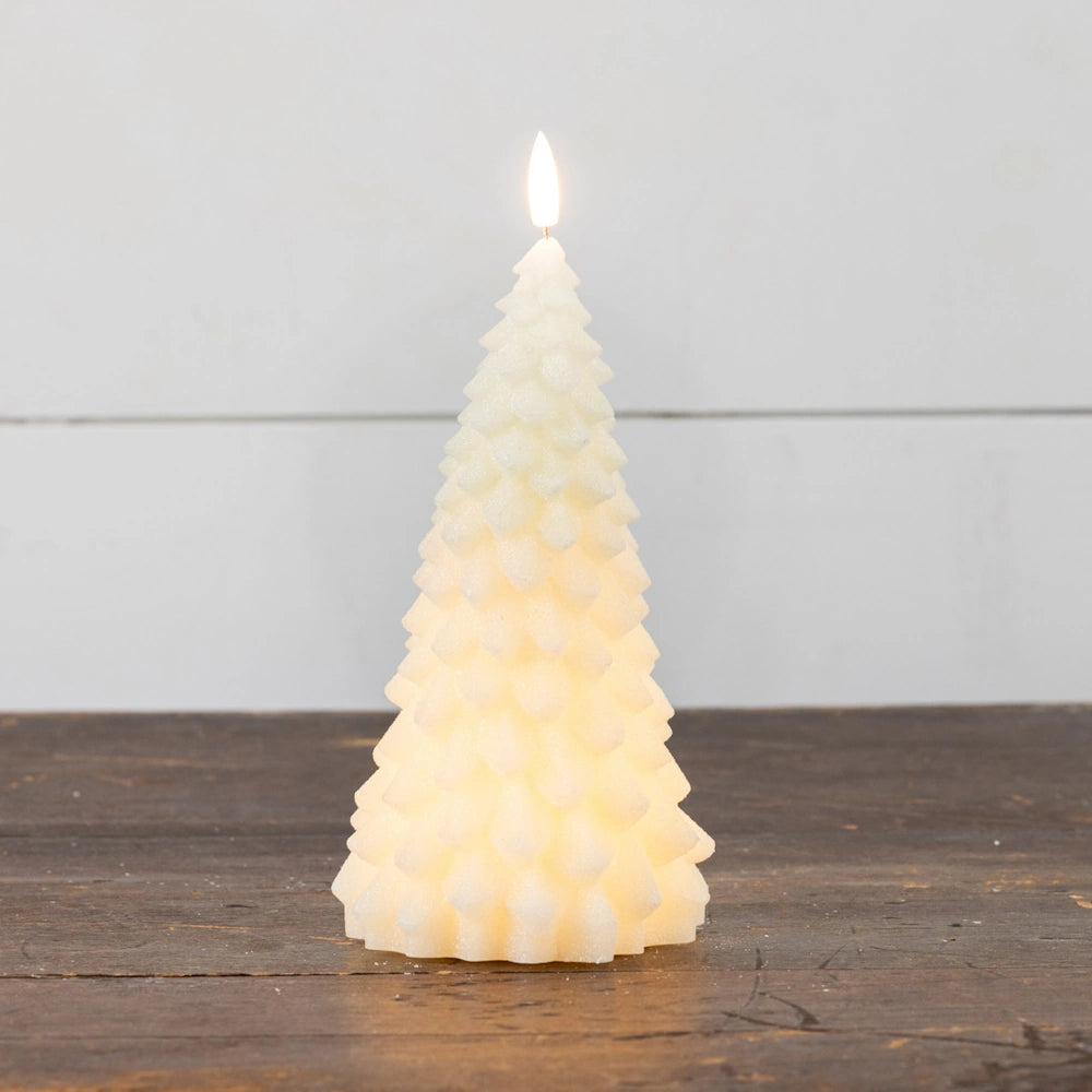 Cream 3D Flame Fir Tree Candle — alternate view 3