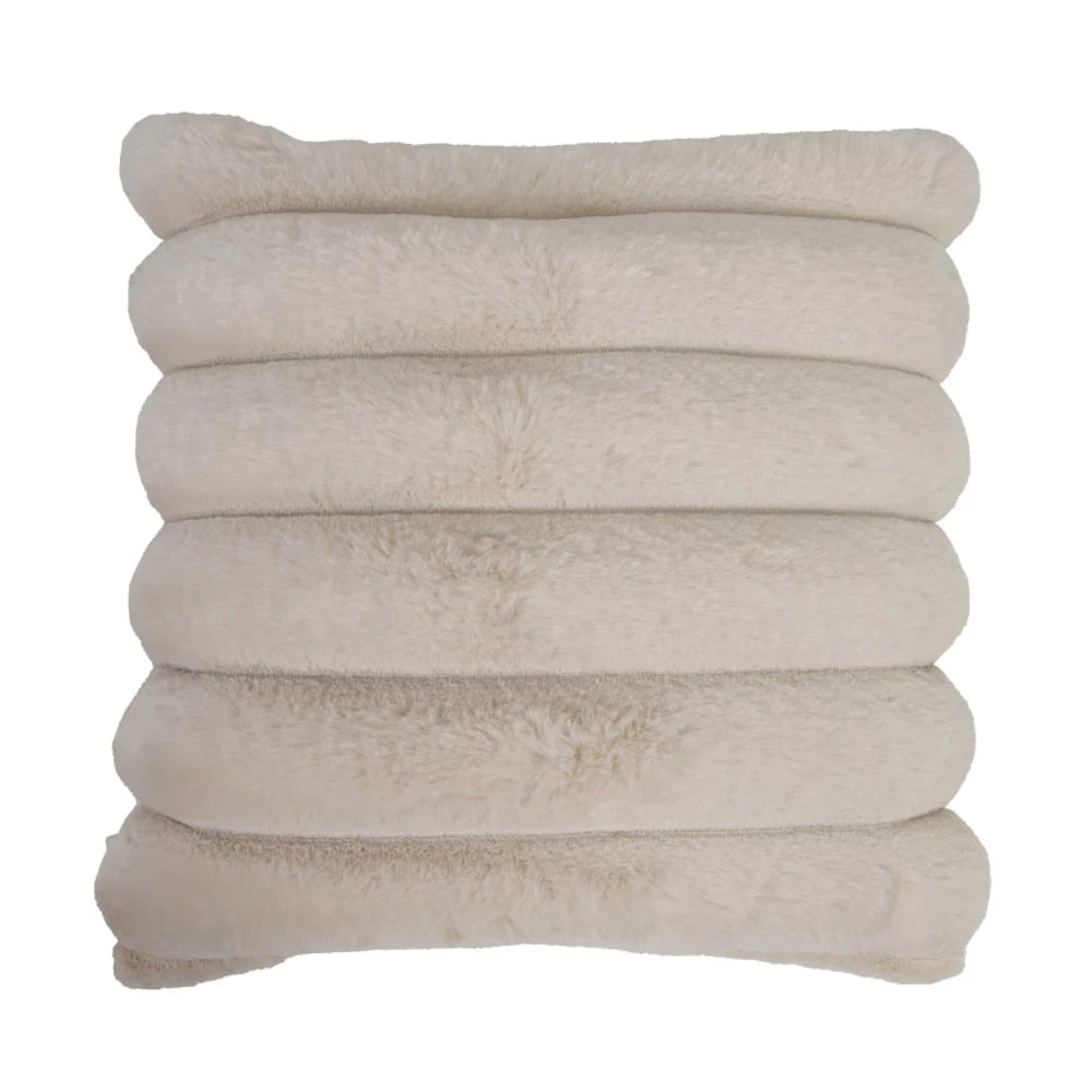 Cream Square Cotton Fabric Blend Pillow