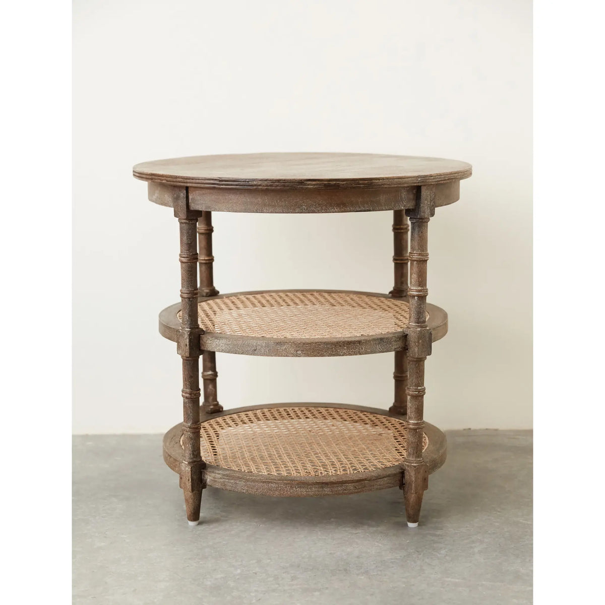 Mango Wood Table with Cane Shelves — alternate view 3