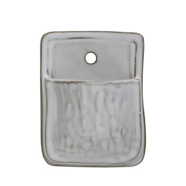 Small Terra-cotta Wall Planter, White — alternate view 2