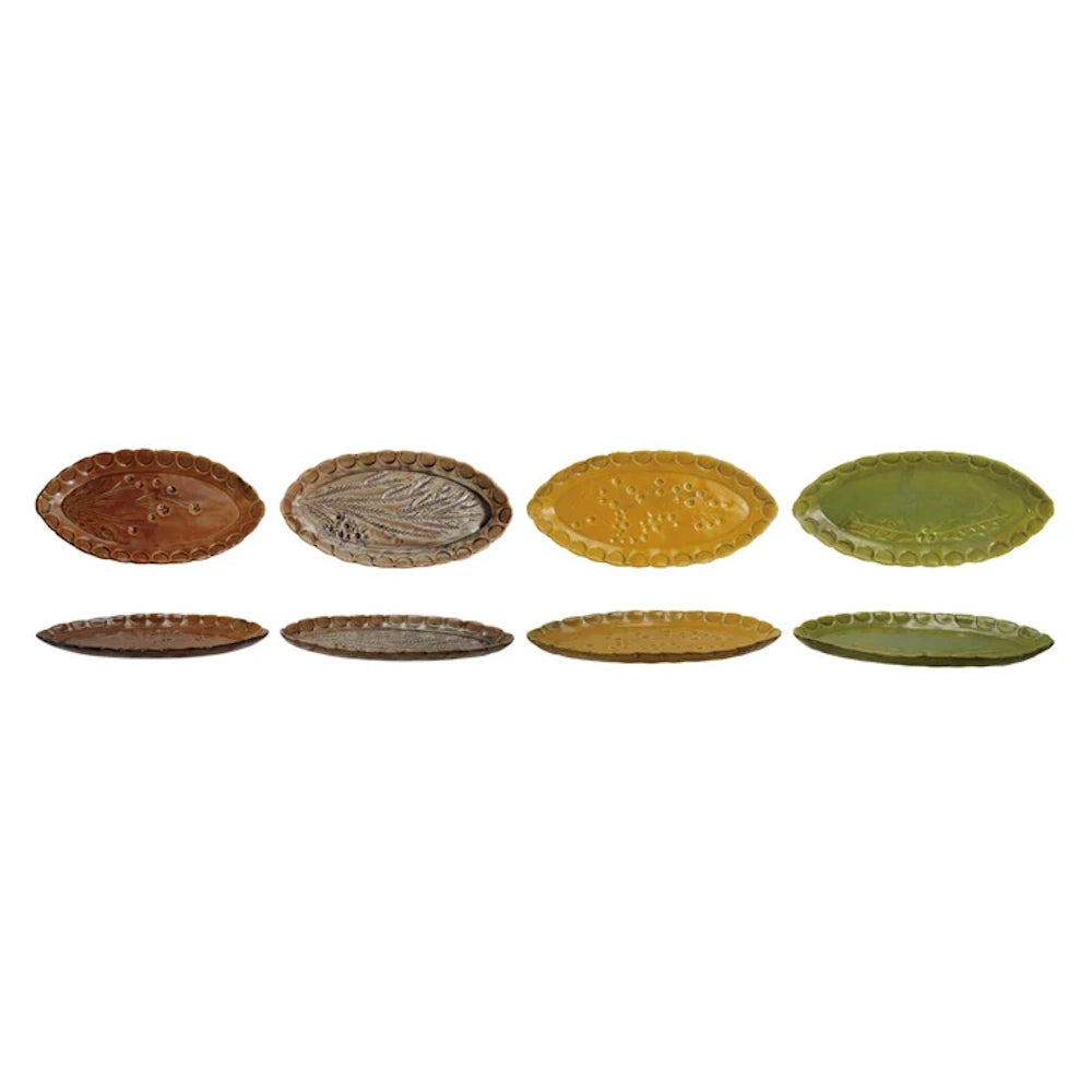 Oval Debossed Stoneware Plates — alternate view 2