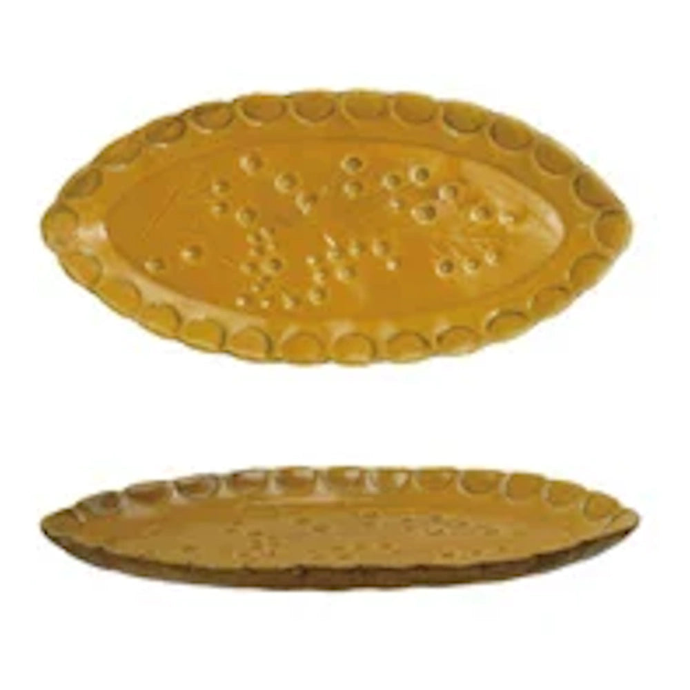 Oval Debossed Stoneware Plates — alternate view 5
