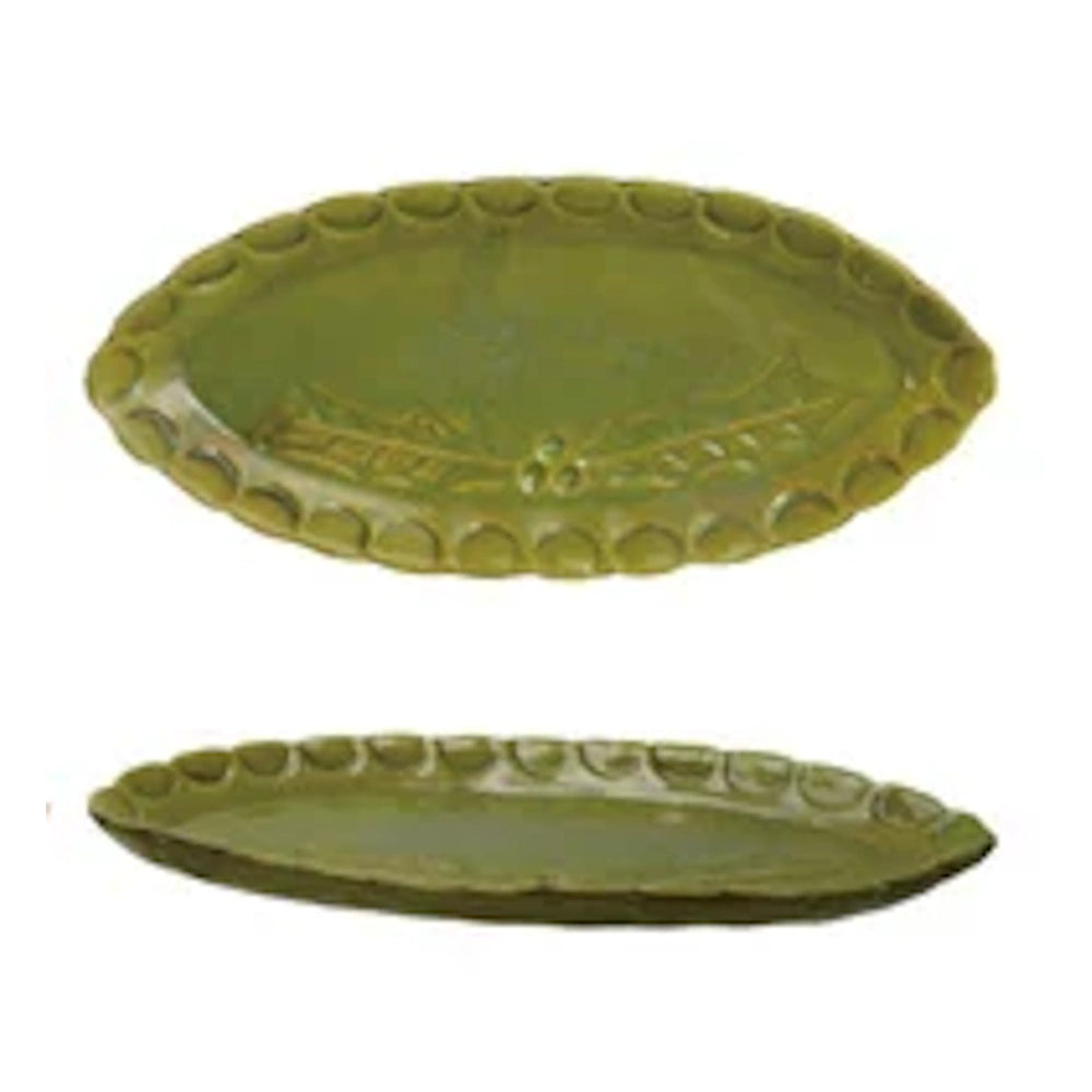 Oval Debossed Stoneware Plates — alternate view 6