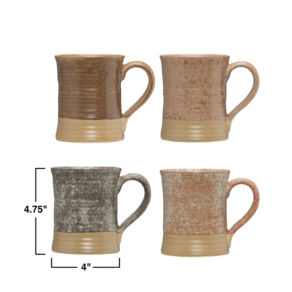 Stoneware Mug with Glaze, 4 Colors — alternate view 3