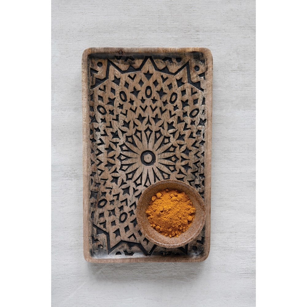 Hand-Carved Mango Wood Tray — alternate view 2