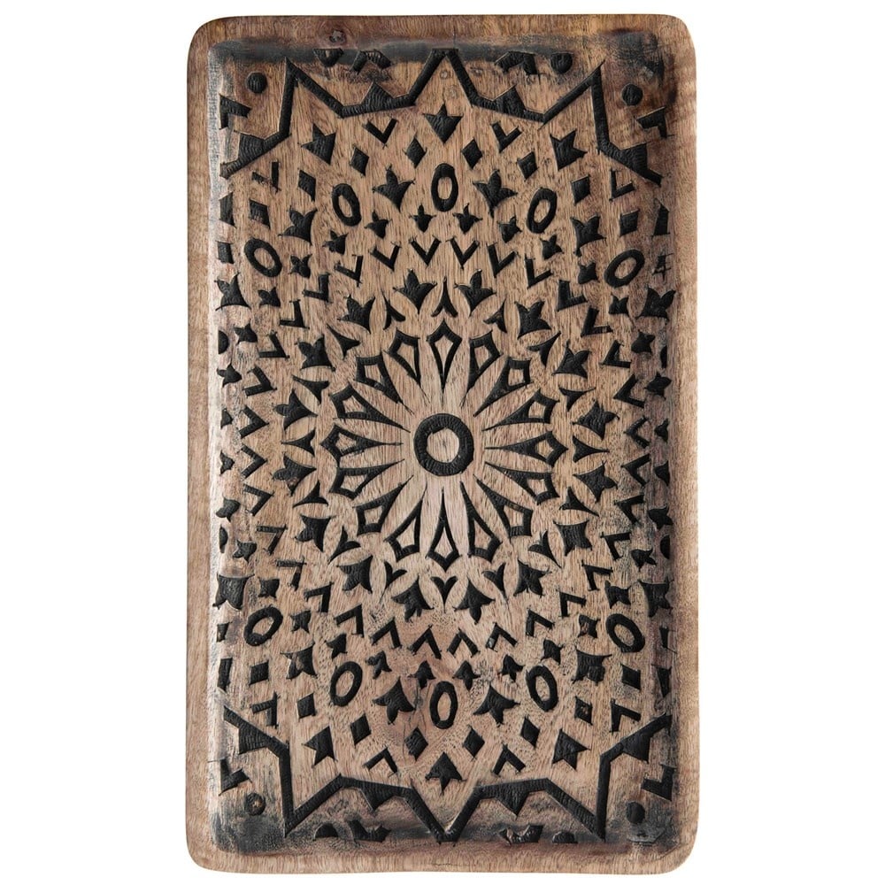 Hand-Carved Mango Wood Tray — alternate view 3