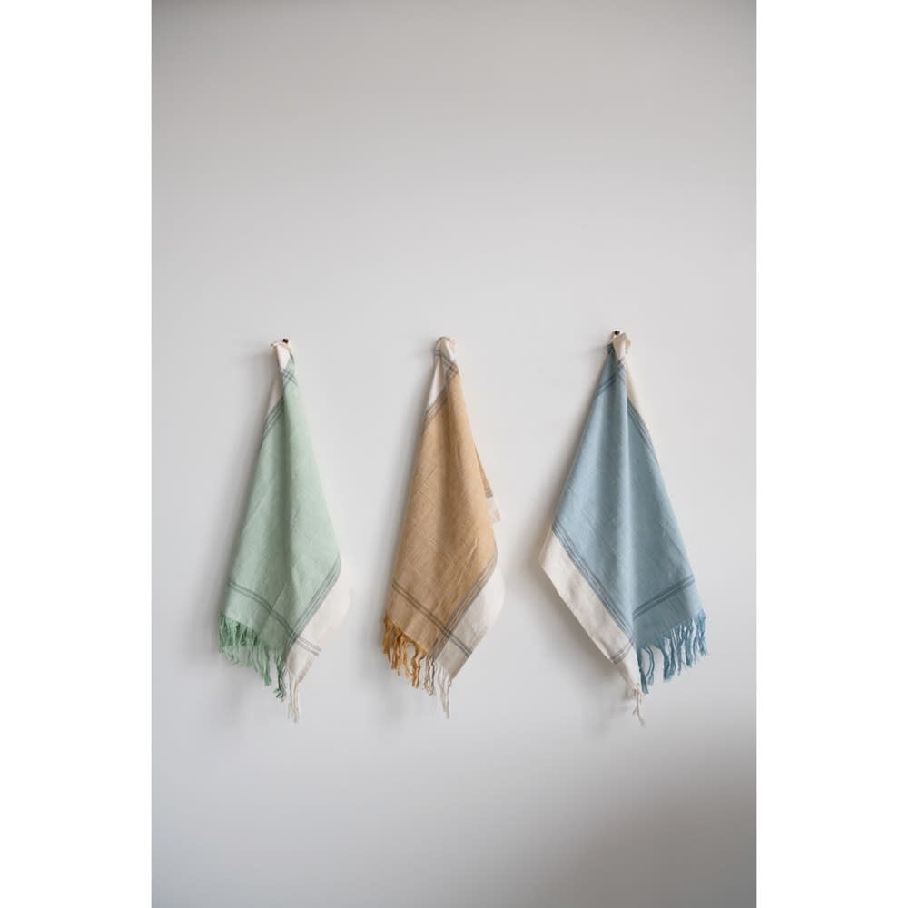 Cotton Tea Towels with Fringe, 3 Colors, Set of 3 — alternate view 6