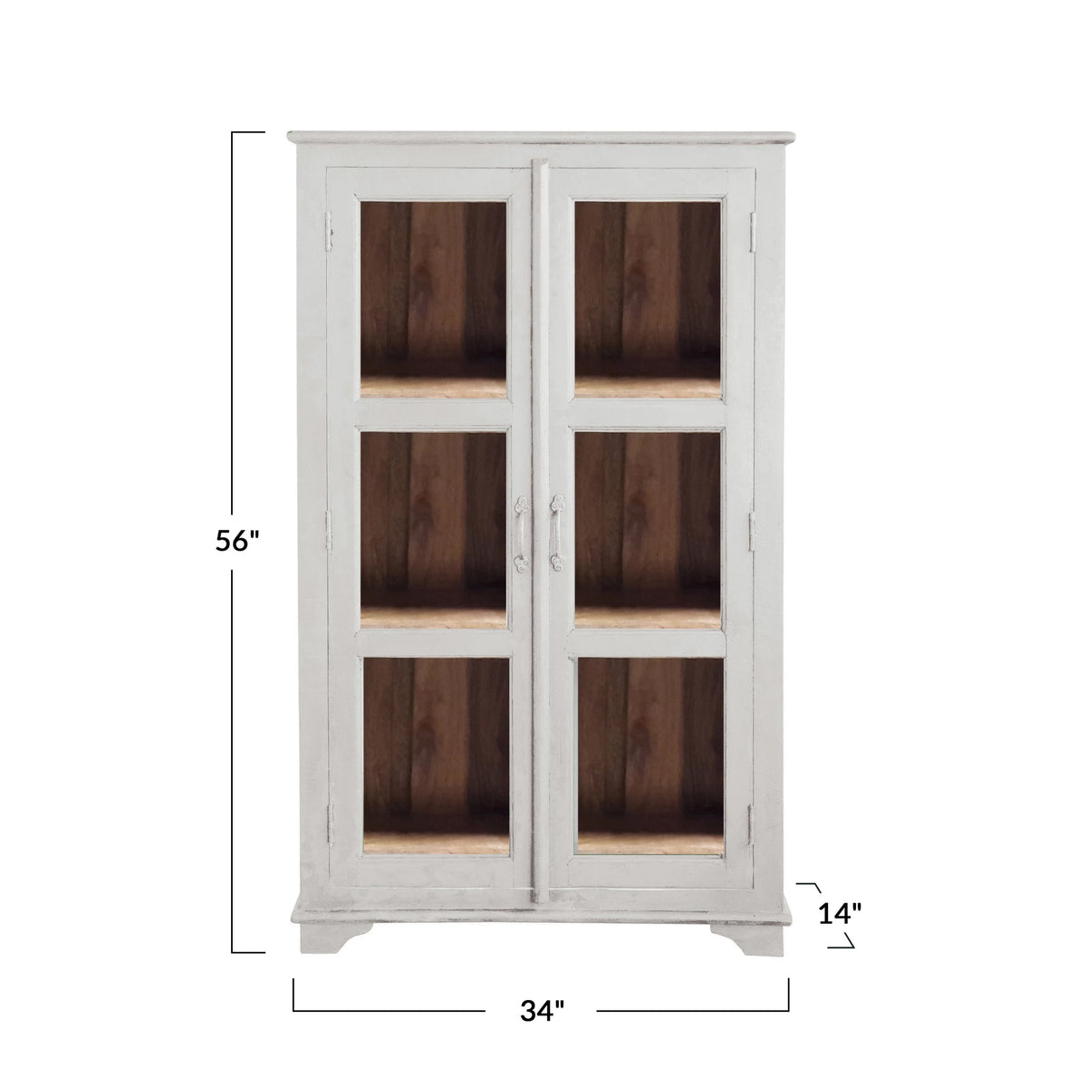 Reclaimed Wood and Glass Cabinet with Doors — alternate view 5