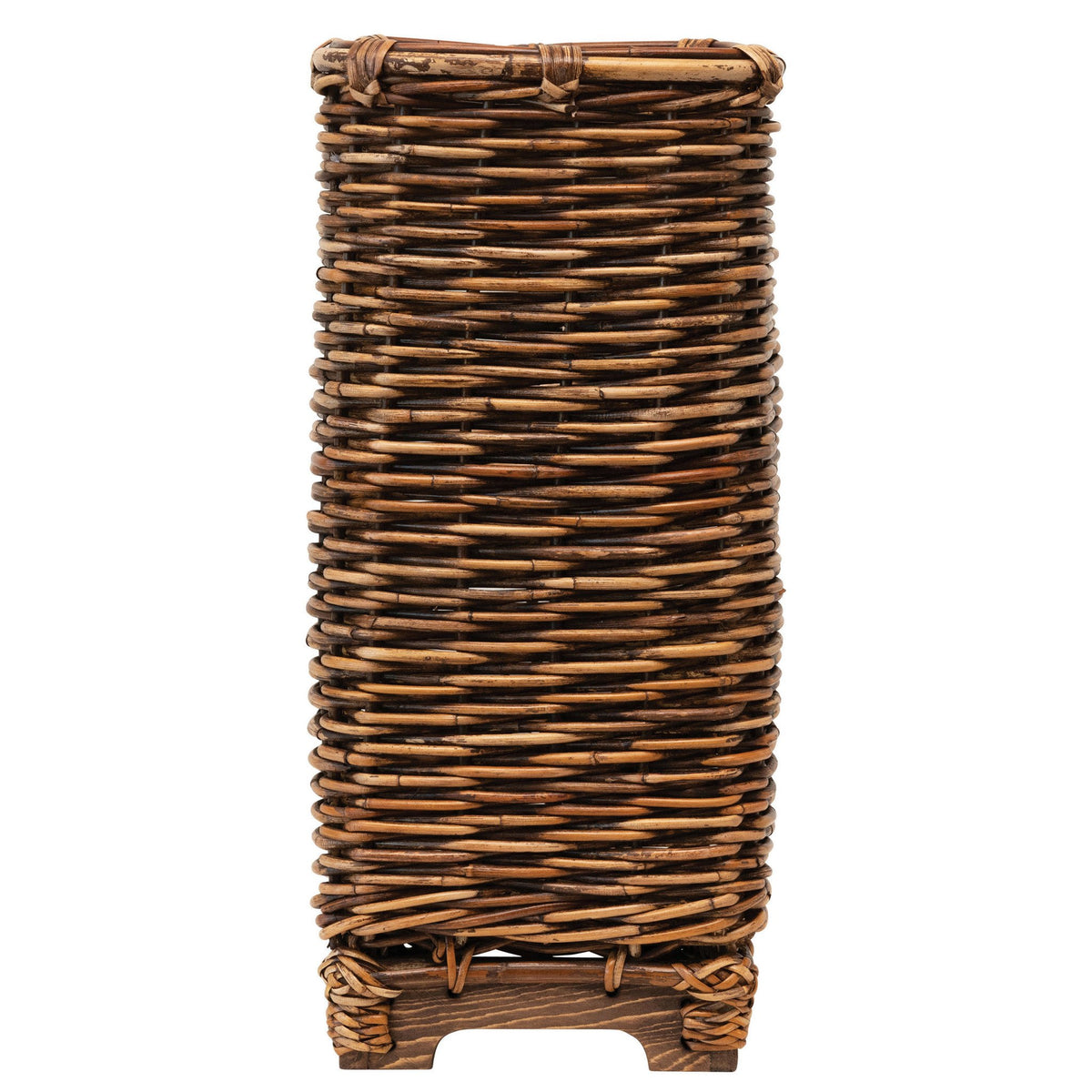 Hand-Woven Umbrella Basket with Wood Base — alternate view 3