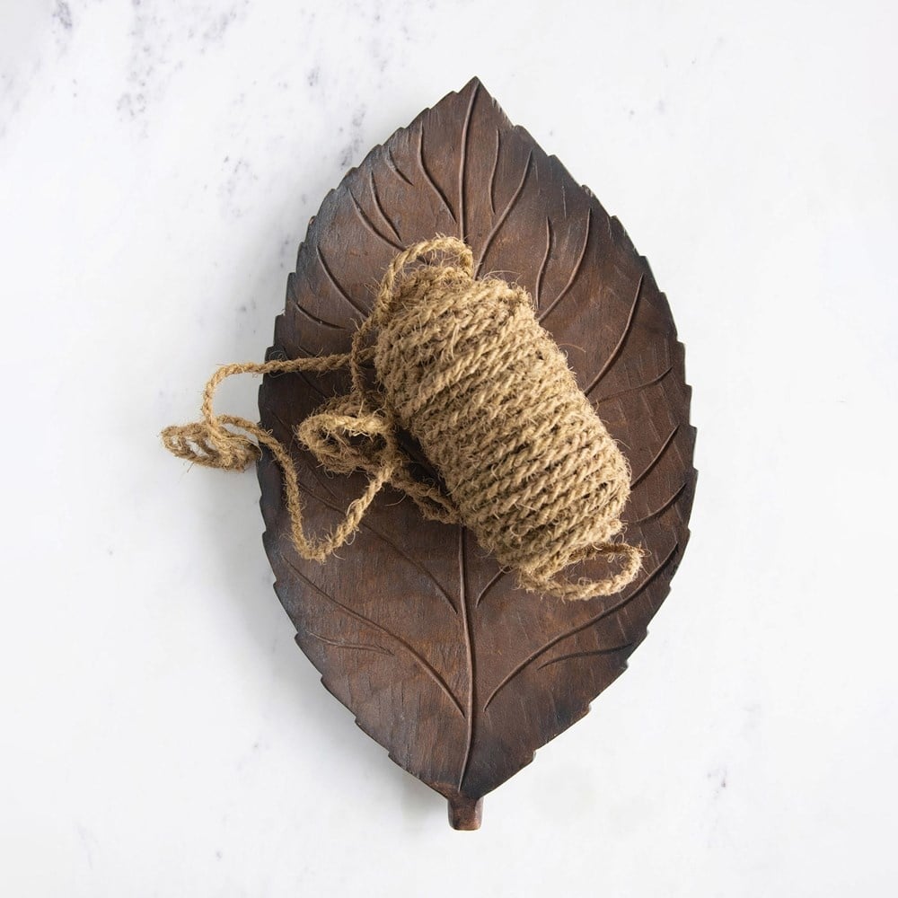 Hand-Carved Mango Wood Leaf Tray — alternate view 2