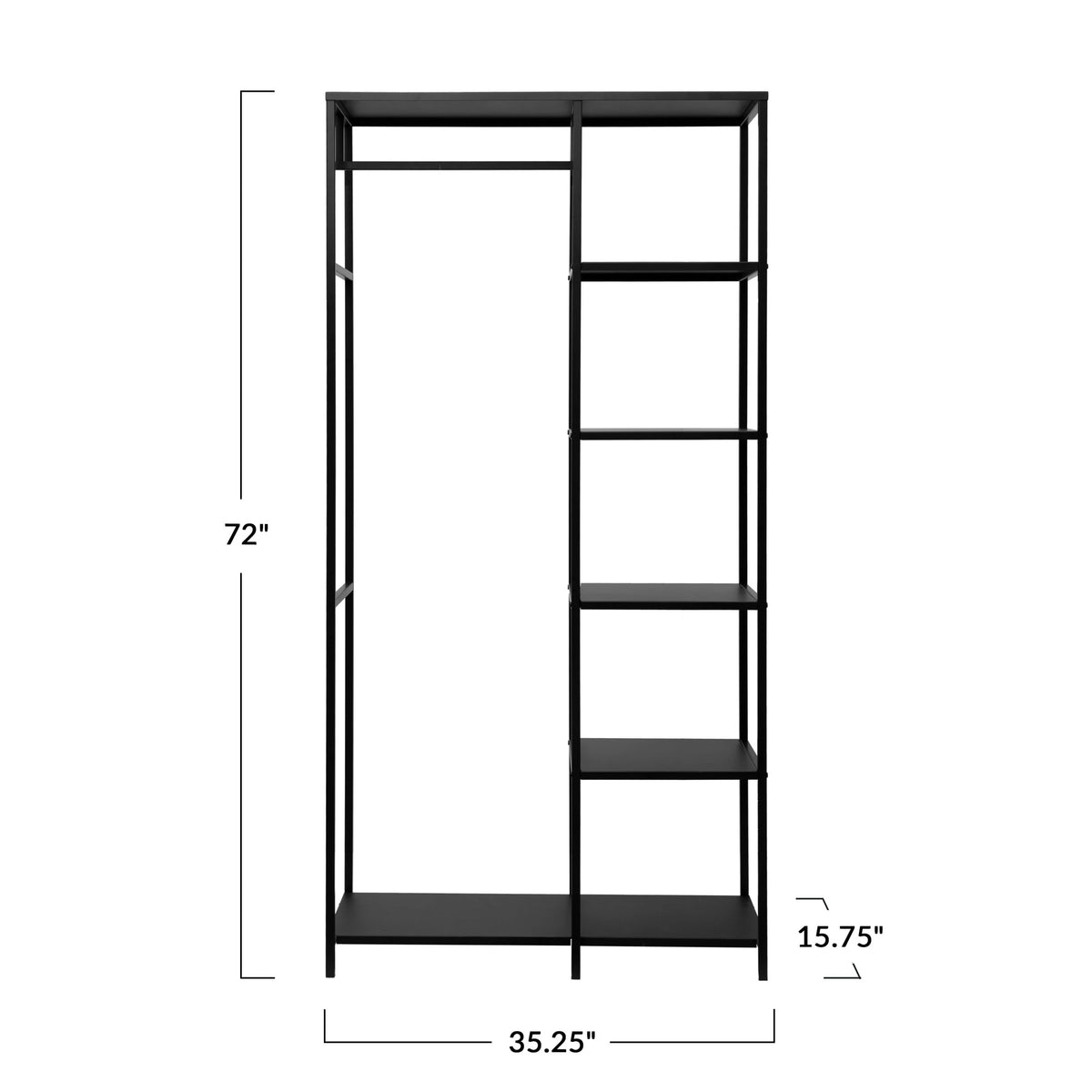 Metal Shelf with Shelves and Rod — alternate view 6