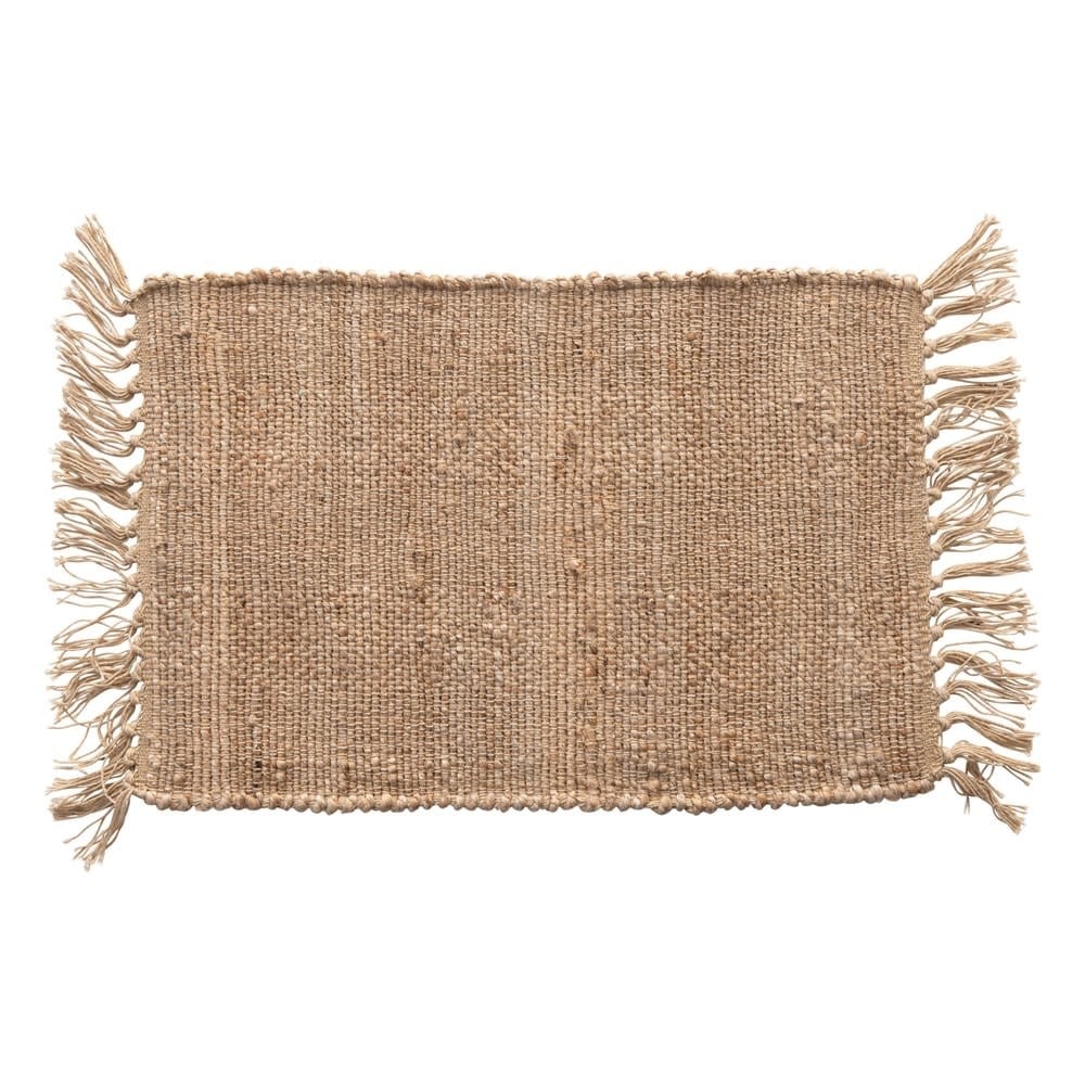 Woven Cotton & Jute Placemat w/ Tassels, Natural — alternate view 6