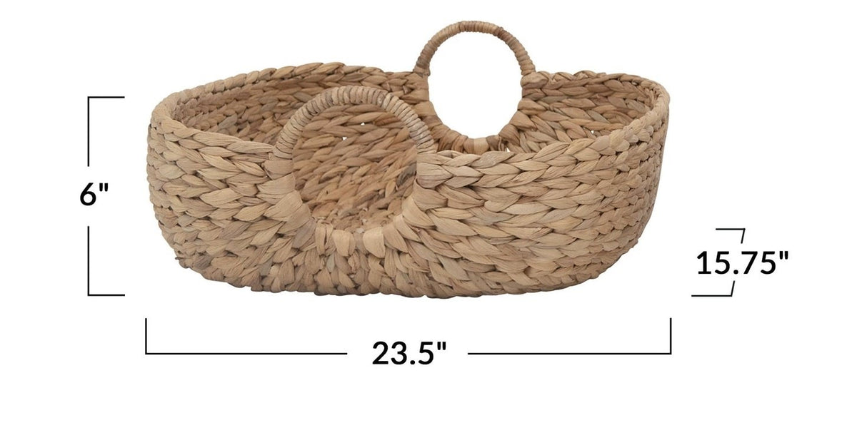 Large Hand-Woven Water Hyacinth Basket — alternate view 3
