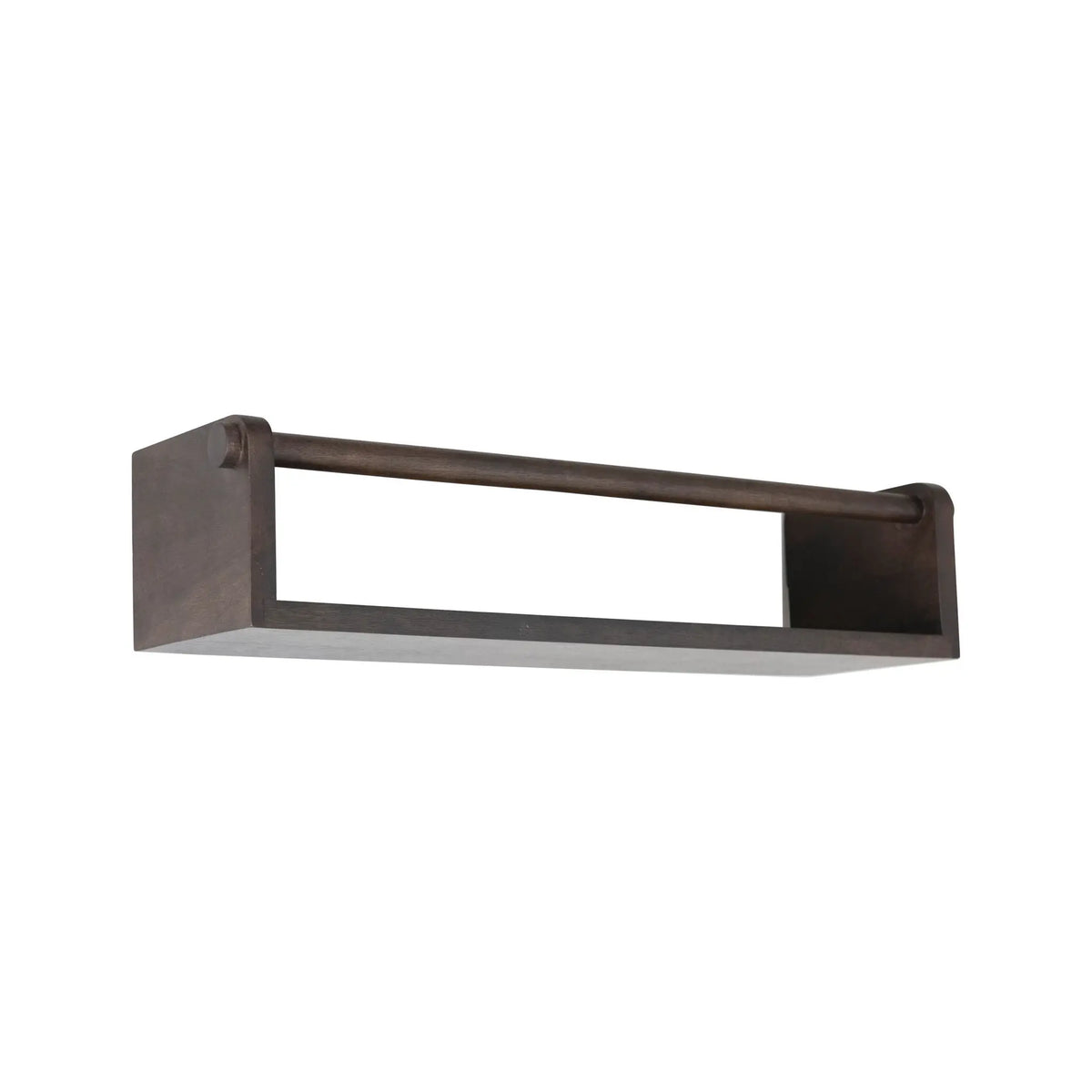 Mango Wood Wall Shelf with Rod, Espresso Finish — alternate view 4