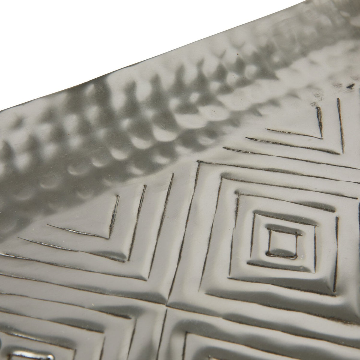 Decorative Aluminum Tray With Stamped Pattern (20"L) — alternate view 2