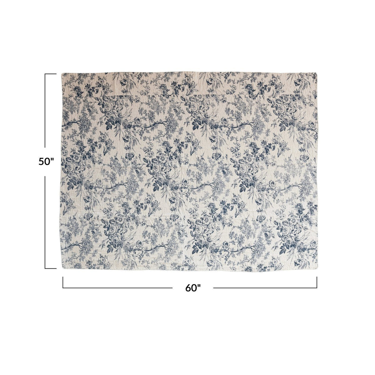 Cotton Chambray Printed Throw With Toile Pattern — alternate view 3
