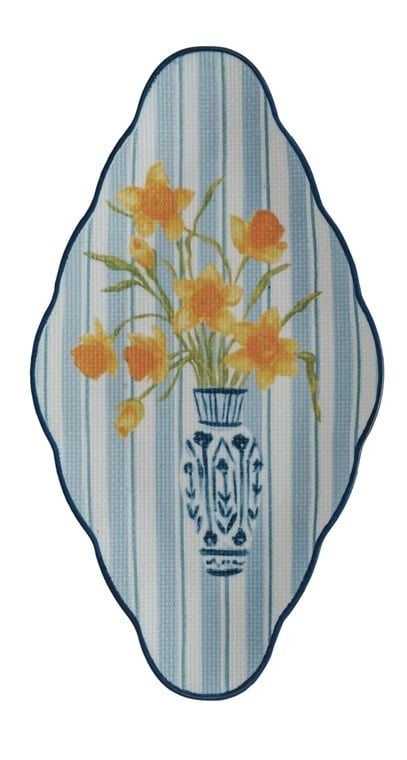 Textured Stoneware Plate With Flowers in Vase, 2 Styles — alternate view 4