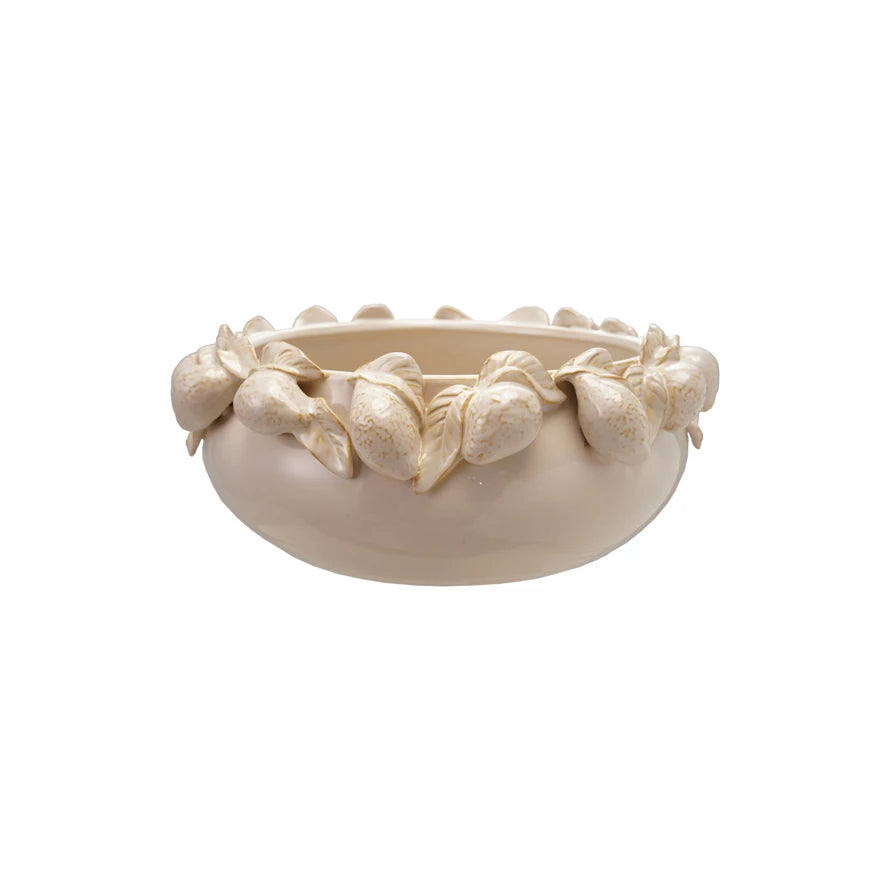 Stoneware Bowl with 3D Lemons — alternate view 2