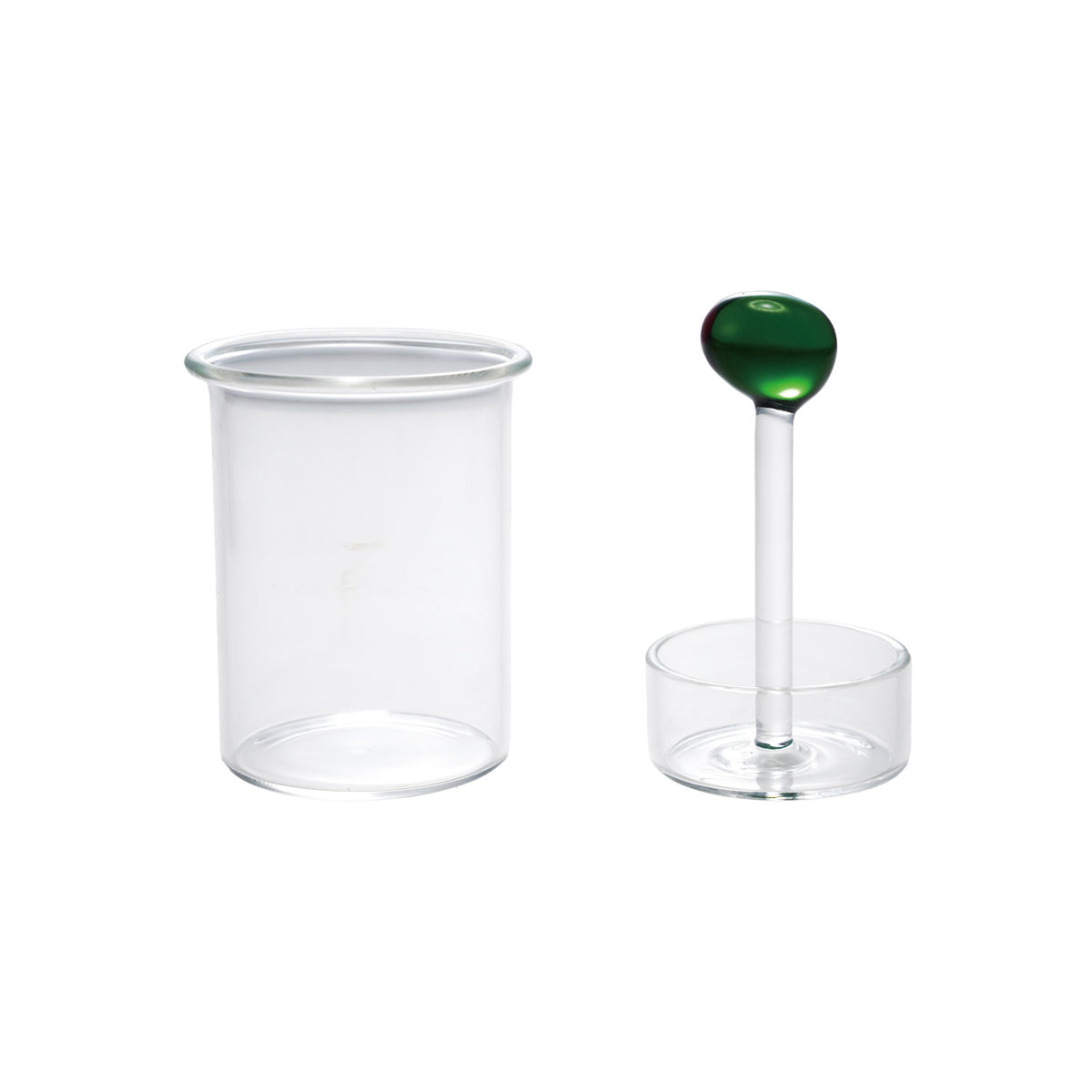 Glass Toothpick Holder with Hand-Blown Olive, Green & Red — alternate view 3