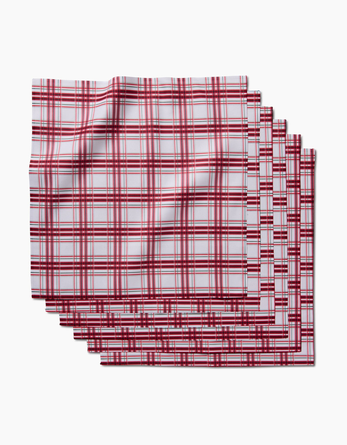 Candy Cane Plaid Dinner Napkin Set — alternate view 2