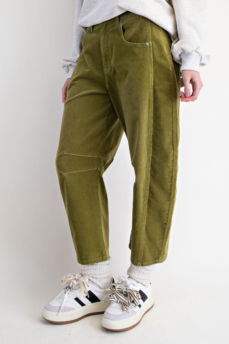 Stretch Corduroy Barrel Pants — alternate view 2