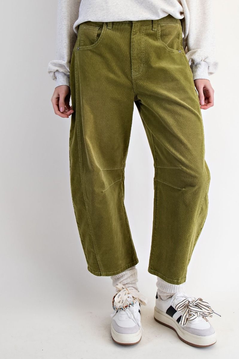 Stretch Corduroy Barrel Pants — alternate view 3
