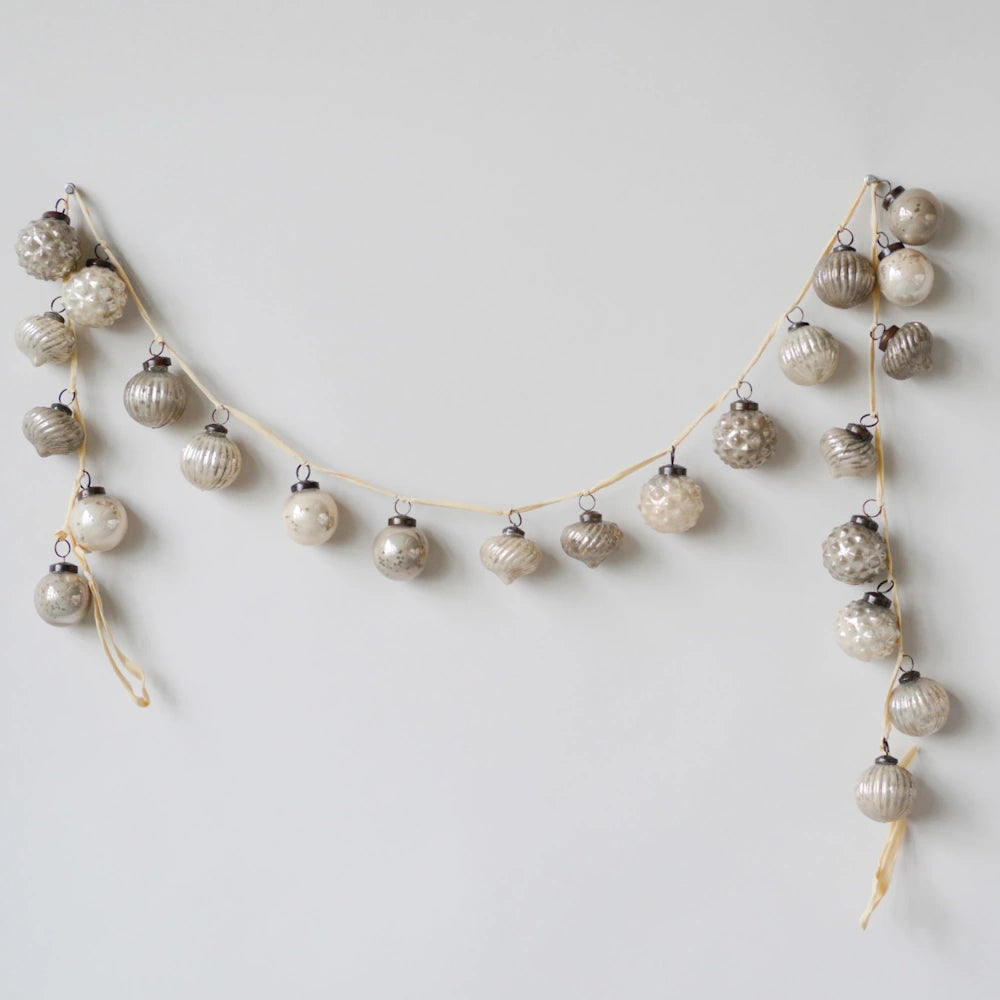 Embossed Mercury Glass Ornaments - Cream — alternate view 2