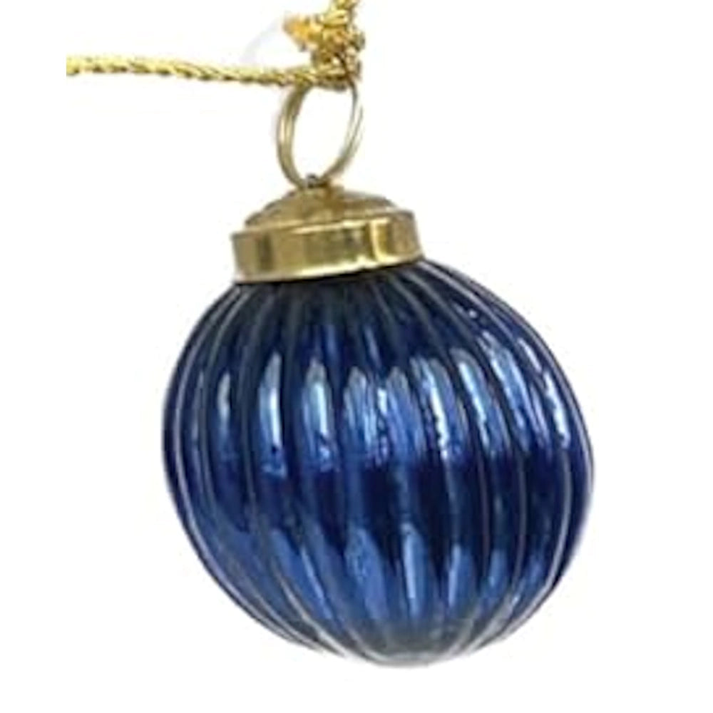 Embossed Mercury Glass Ornaments - Blue — alternate view 3