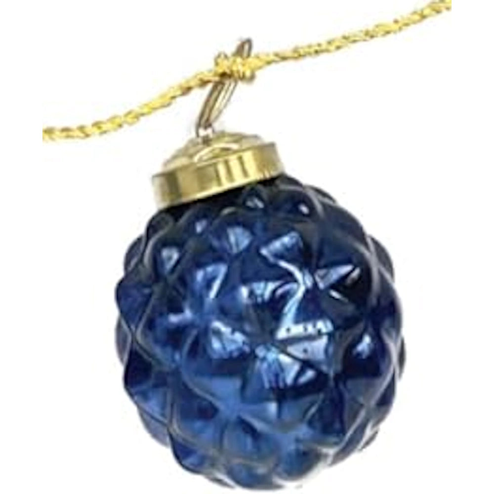 Embossed Mercury Glass Ornaments - Blue — alternate view 4