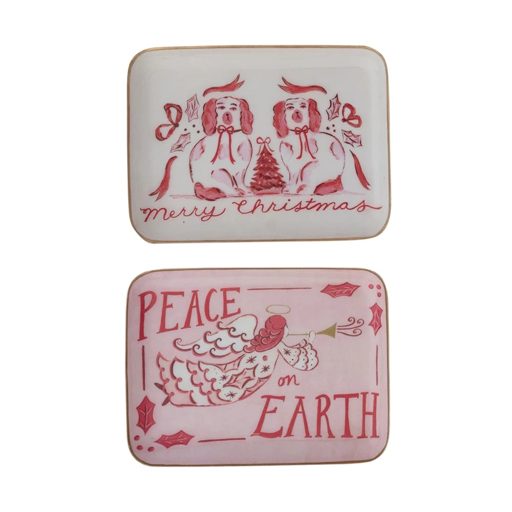 Enameled Metal Tray with Holiday Saying — alternate view 5