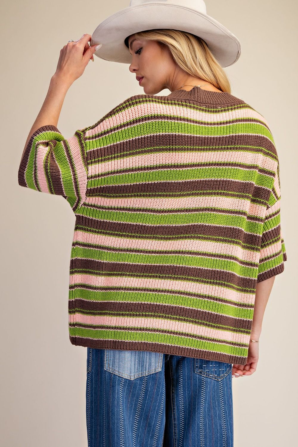 Striped Knit Sweater Top — alternate view 4