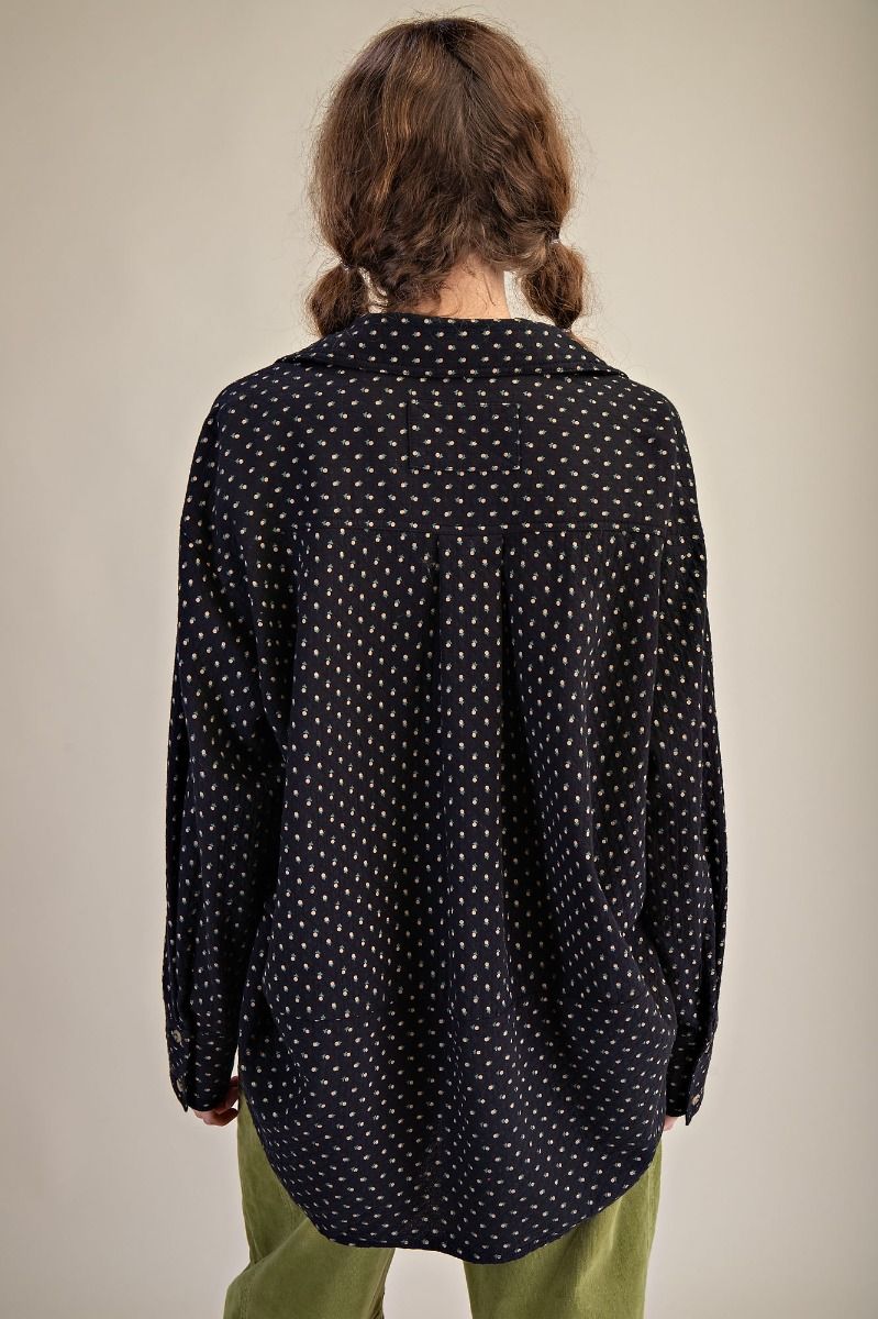 Floral Printed Washed Gauze Shirt — alternate view 4