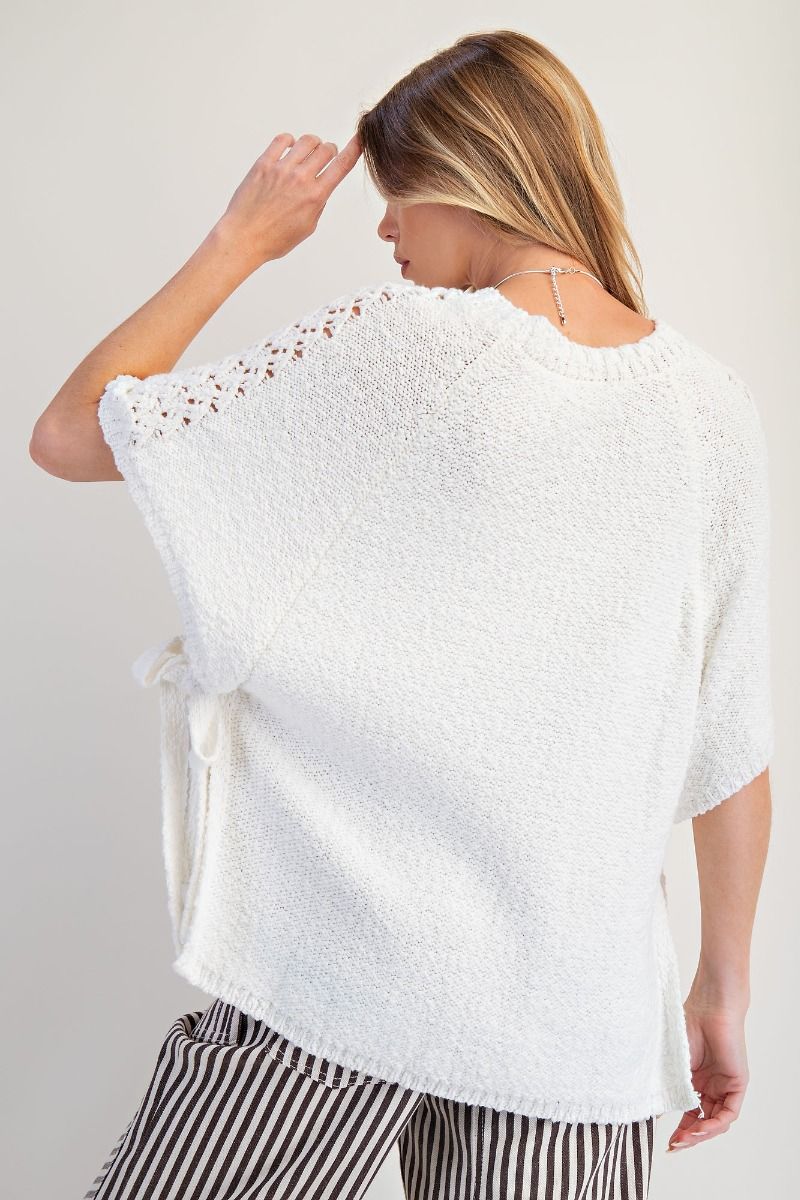 Knitted Sweater Poncho — alternate view 3