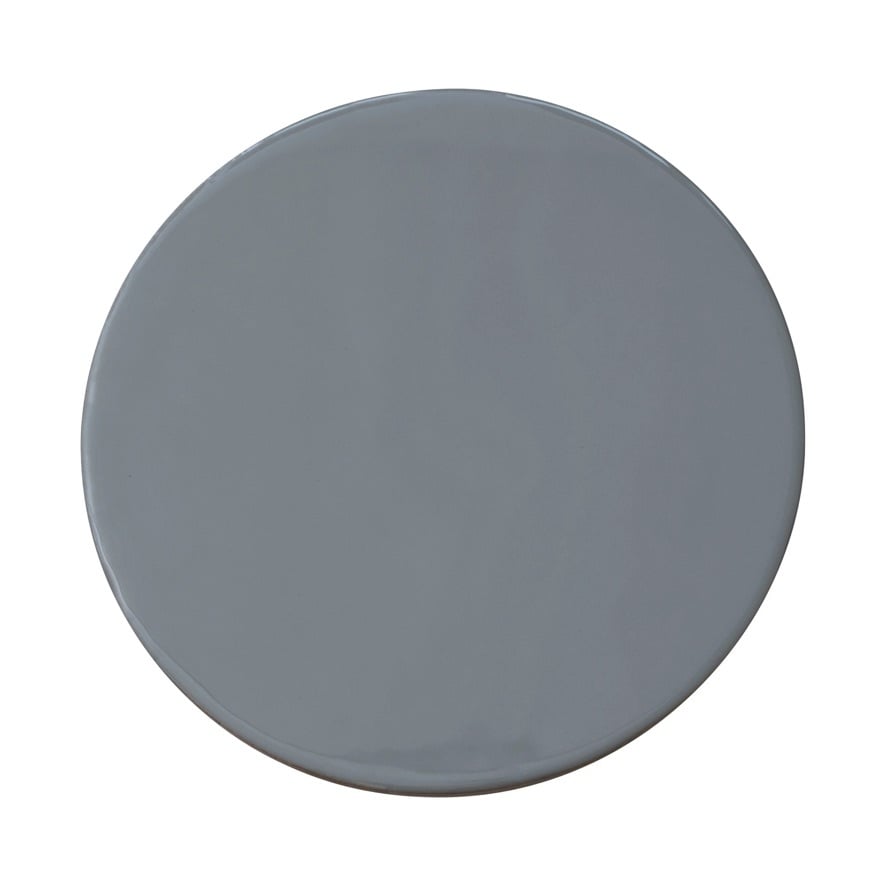 Enameled Mango Wood Pedestal, Grey — alternate view 3