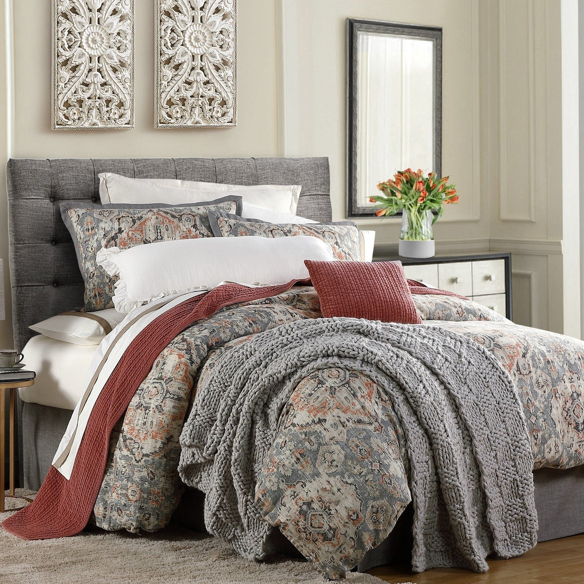 3 Piece Carmen Comforter Set, Super Queen — alternate view 4