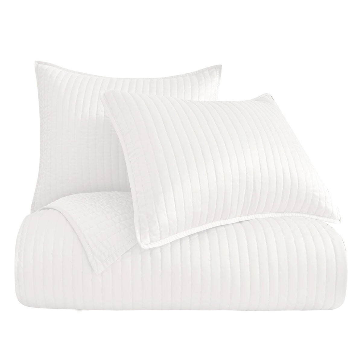 3 Piece Satin Quilt, Full / Queen White — alternate view 4