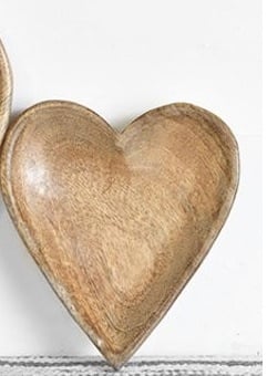 Small Wood Carved Heart — alternate view 2