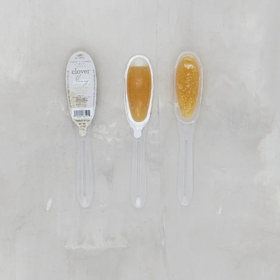 Grade A Unfiltered Clover Honey Filled Single Use Spoon — alternate view 2