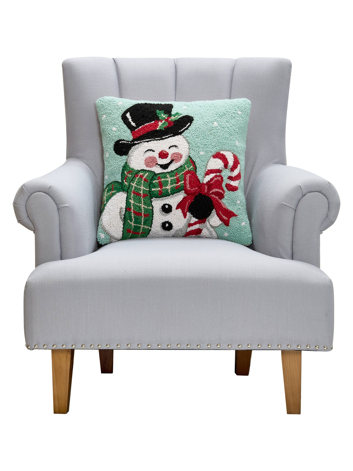 Smiling Snowman Hook Pillow — alternate view 3