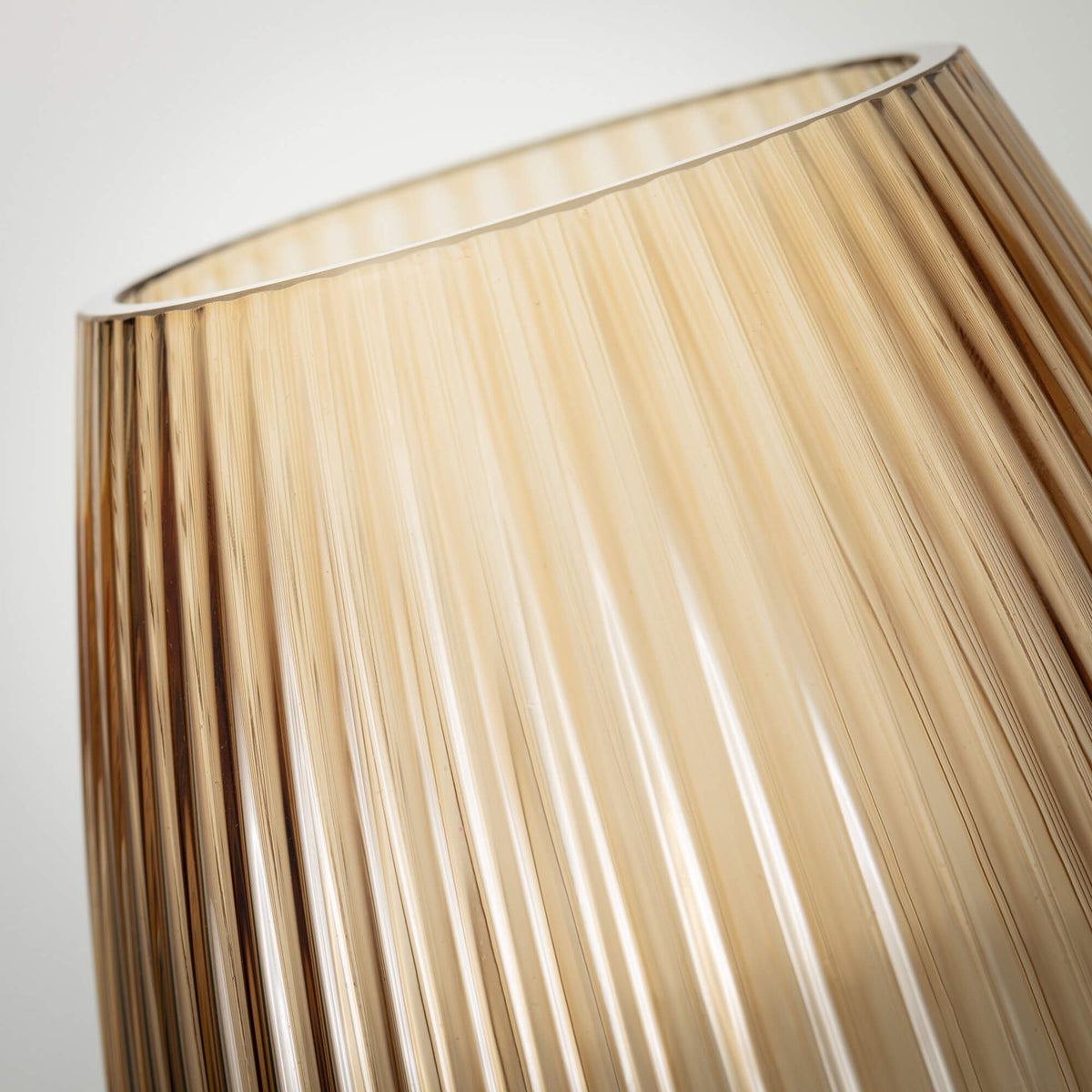 Ribbed Amber Glass Vase — alternate view 3