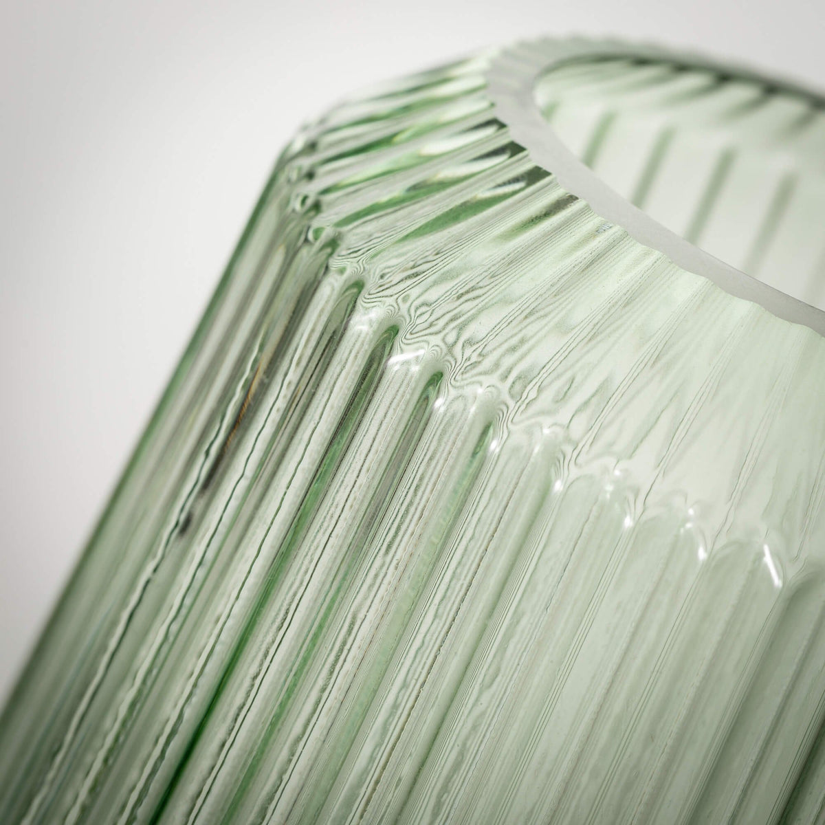 Green Tall Ribbed Vase — alternate view 3