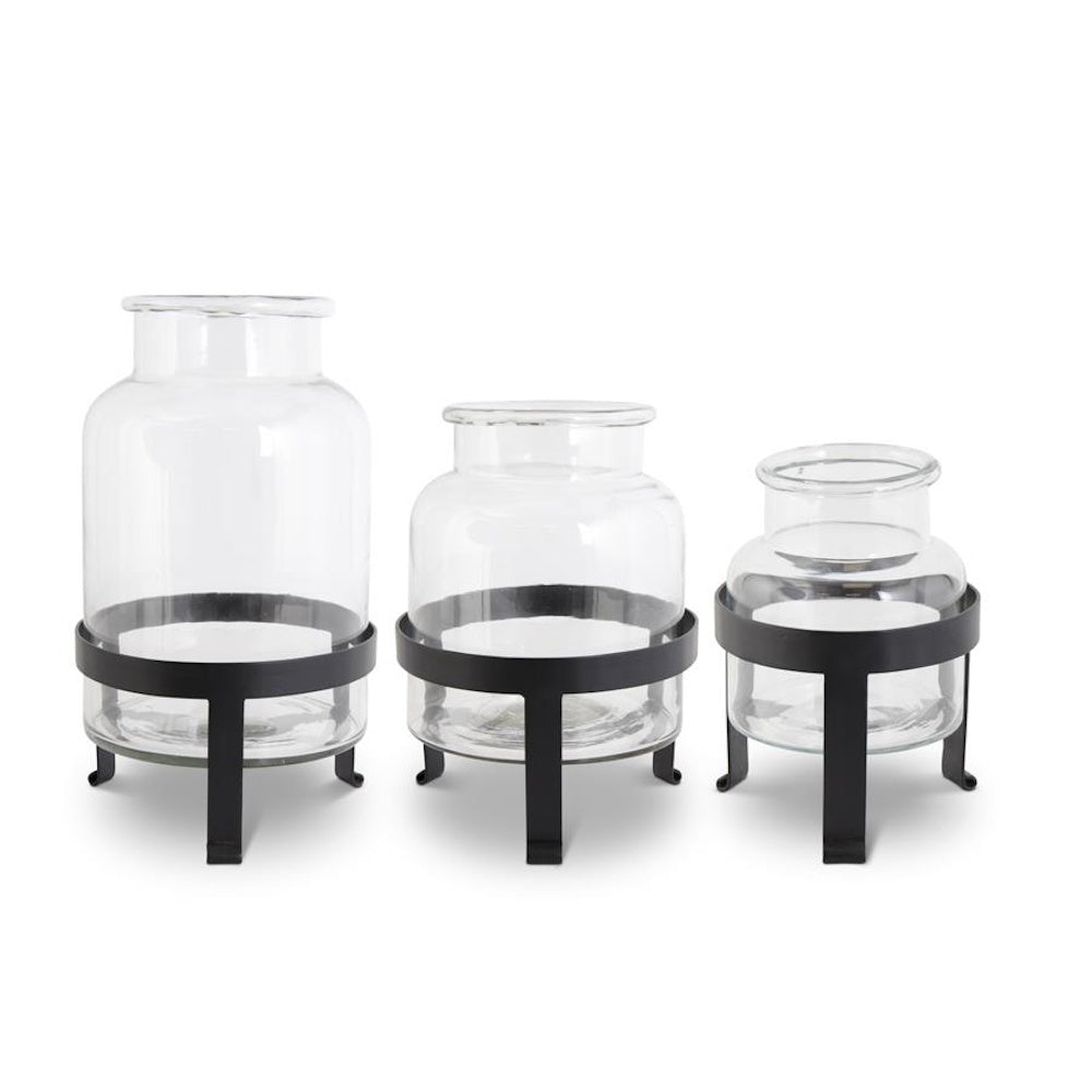 Large Glass Jar on Black Metal Stand — alternate view 3