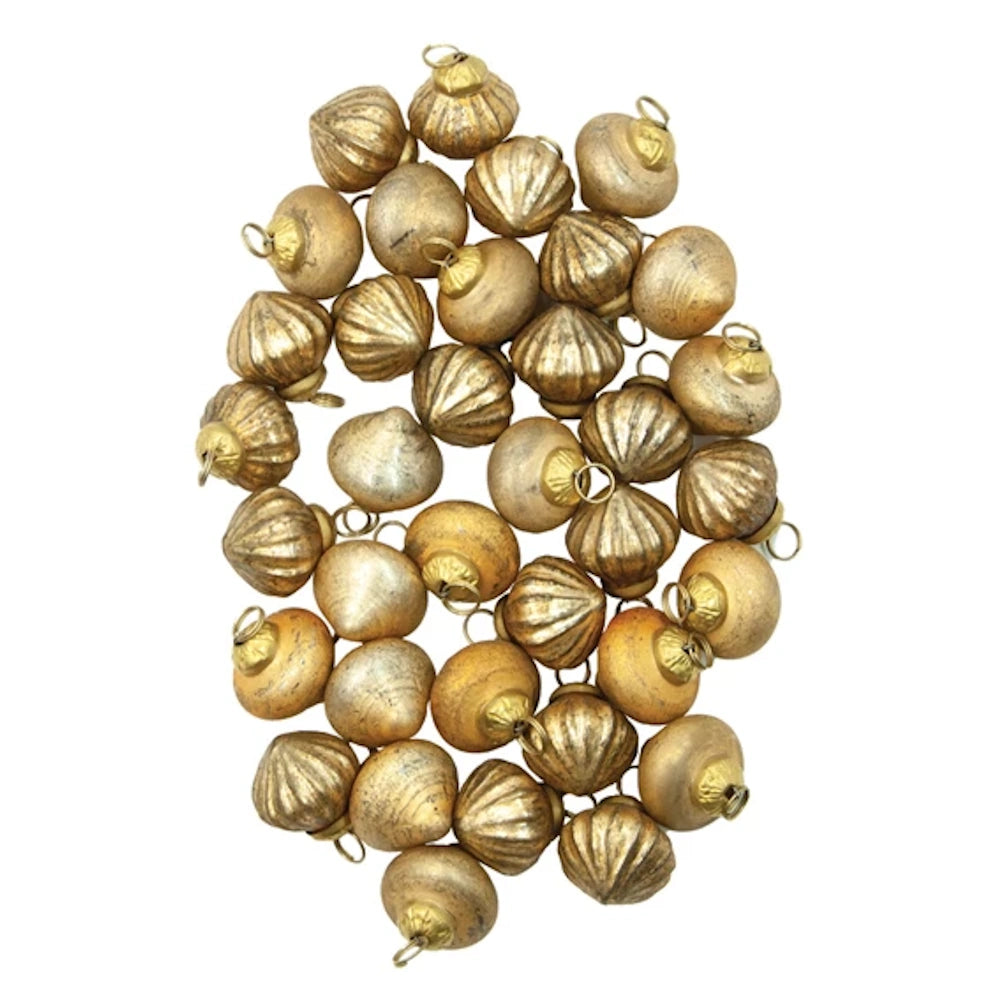 Gold Embossed Mercury Glass Ornament