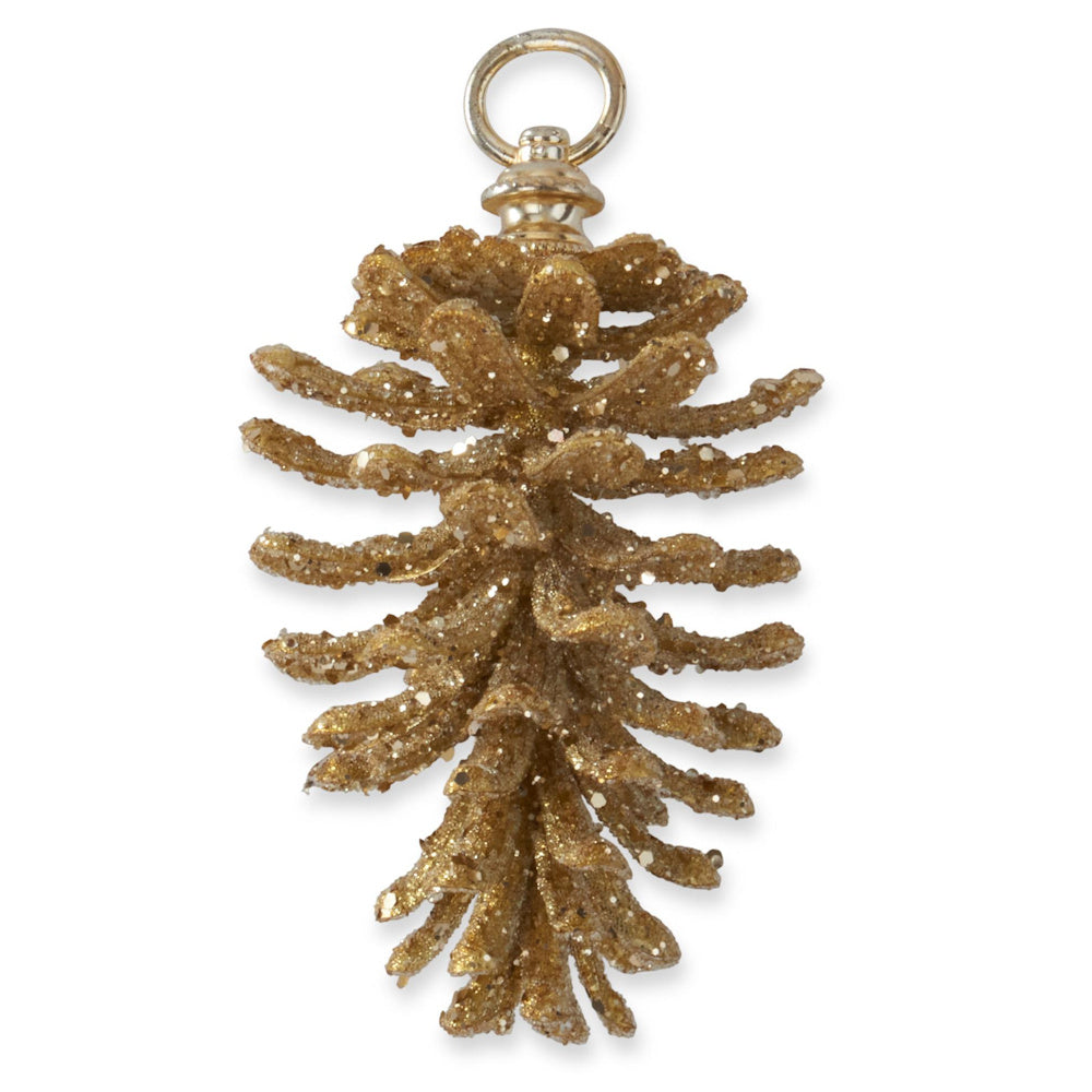 Gold Glittered Pinecone Ornament