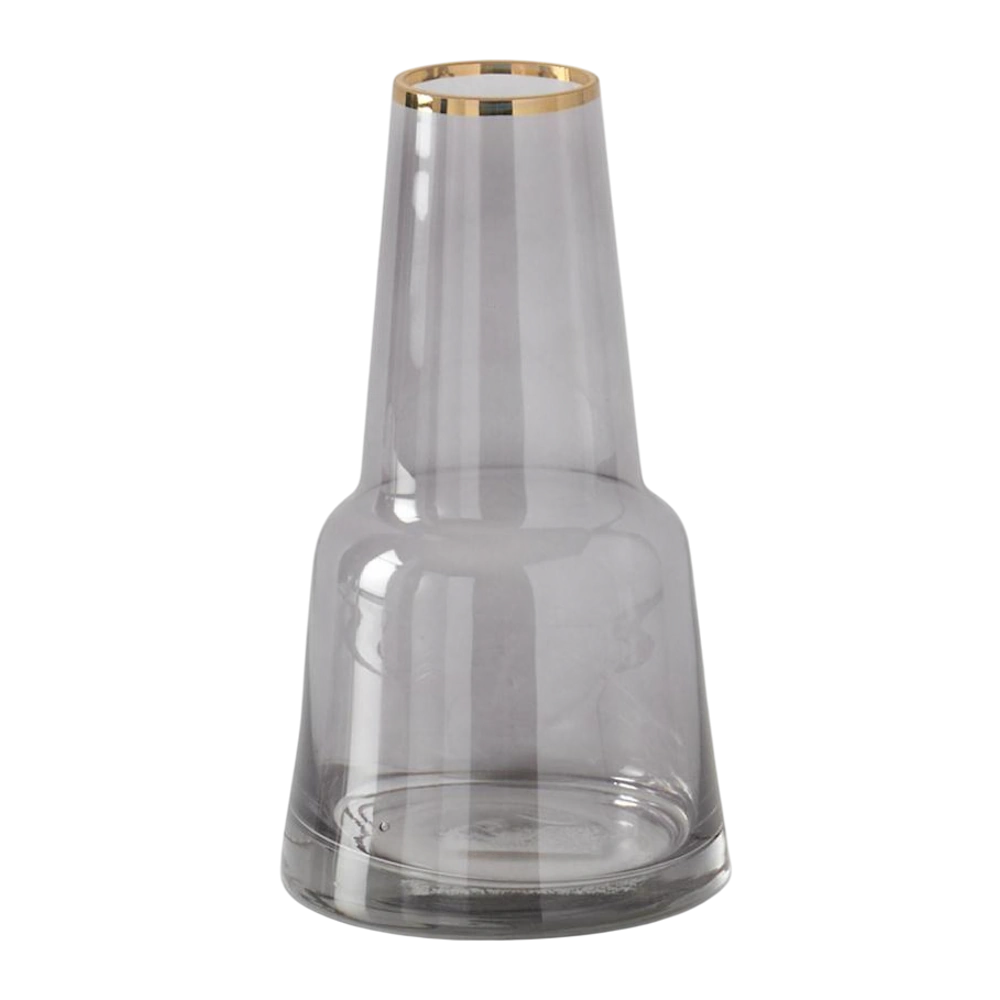 Gray Glass Vase with Gold Rim — alternate view 4
