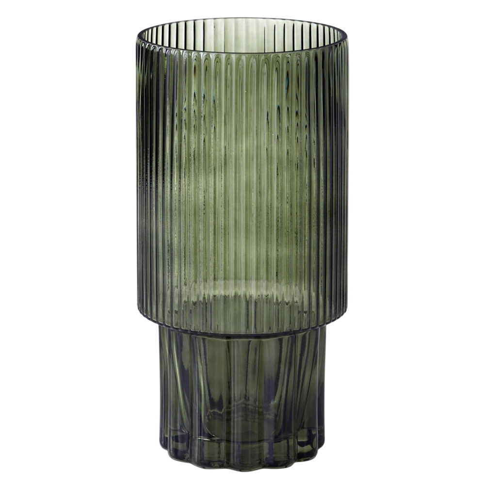 Green Line Pressed Glass Vases — alternate view 3